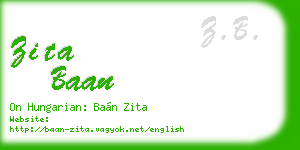 zita baan business card